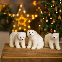 tételeket Jegesmedve díszfigurák álló és ülő fehér 16/20cm 3db
