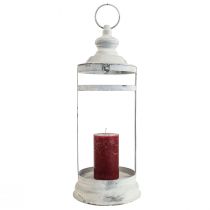 tételeket Deco Lantern Shabby Chic Lámpás fehér fém Ø15cm H46cm