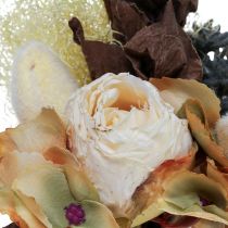 Mesterséges csokor rózsa hortenzia száraz megjelenés vintage dekoráció 38cm