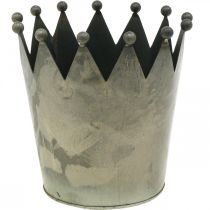tételeket Deco korona antik megjelenés szürke fém díszítéssel Ø17,5cm H17,5cm