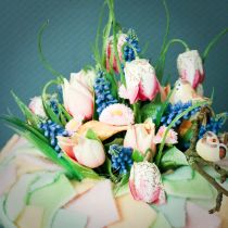 tételeket Sakktábla virágok Fritillaria műfehér, zöld 40cm 12 db