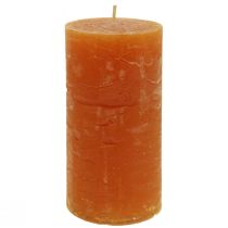 tételeket Oszlopgyertyák, egyszínű, sötét narancssárga Sunset, 50x100 mm, 4 db-os készlet