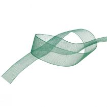 tételeket Organza szalag zöld ajándék szalag szőtt szélű fenyő zöld 15mm 50m