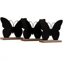 tételeket Asztali dekoráció fa dekoráció pillangó fekete natúr 12cm 6db
