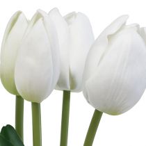 tételeket Fehér tulipán dekoráció Real Touch Művirágok Tavaszi 49cm 5db