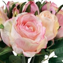 tételeket Artificial Roses Pink Cream Artificial Roses Dekoráció 29cm 12db
