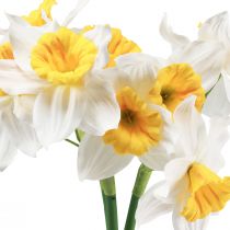 tételeket Mesterséges nárcisz fehér selyemvirág Nárcisz 40cm 3db