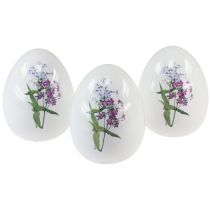 tételeket Kerámia húsvéti tojás dekoráció virágos díszítéssel 12cm 3db