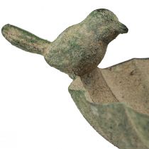 tételeket Dekoratív madárfürdőtál fém antik zöld 21×17×35,5cm