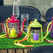 tételeket Gyertyatartó üveglámpás fém kancsó piros H22cm