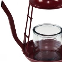 tételeket Gyertyatartó üveglámpás fém kancsó piros H22cm