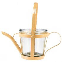 tételeket Lámpás üveg dekoratív öntözőkanna fém narancs Ø14cm H13cm