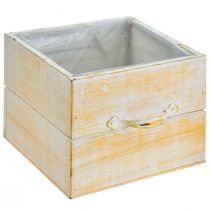 tételeket Növényi fiók fogantyúval narancssárga fehér fa 12/15cm-es 2 db-os készlet