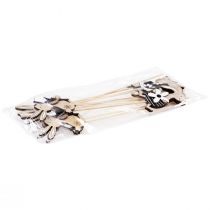 tételeket Virágdugó Húsvéti nyuszi fekete fehér natúr H9cm 12 db