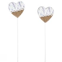 tételeket Virágdugó szív lila tájház fazon 7×0,5×7cm 12db