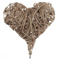 tételeket Dekoratív szív fém natúr borítású rugós dekoráció 20×22cm