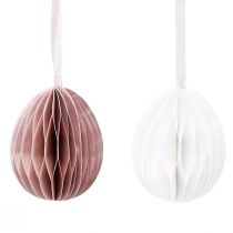 tételeket Húsvéti tojás függeszthető méhsejt tojás fehér narancs 8cm 6 db