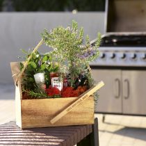 tételeket Természetes fa juta ültetőgép fogantyúval 35x16x21,5cm