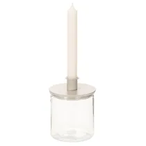 tételeket Üveg mécsestartó, kerek, átlátszó üveg, sokoldalú, 12 cm, 2 darab
