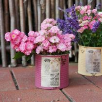 tételeket Dekoratív fémdoboz, shabby chic stílusú, fém, Ø11cm M10.5cm, többféle színben