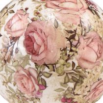 tételeket Kerámia golyó rózsákkal kerámia dekoratív cserépedény Ø9,5cm