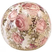 tételeket Kerámia golyó rózsa motívummal kerámia dekoratív cserépedény 12cm