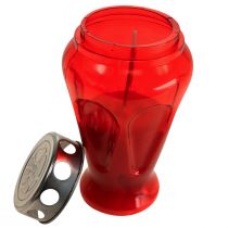 tételeket Sírgyertyák piros csepp gyászlámpák Ø9cm H17cm 4 db