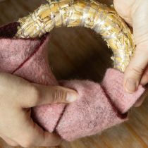 tételeket Filcszalag kétszínű kaspószalag gyapjú filcszalag rózsaszín-piros 7,5 cm 5 m