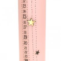 Adventi naptár gyertya rózsaszín oszlopos gyertya advent 250/50mm