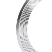 tételeket Alumínium lapos huzal ezüst 5mm x 1mm 2,5m