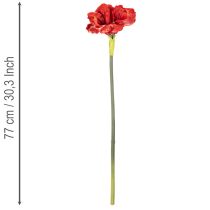 tételeket Művirág amarillisz, piros, hosszú szár, vázába és kompozícióba, 77 cm