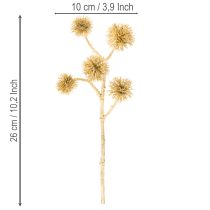 tételeket Mesterséges Borostyánszínű Gyümölcság, Arany Díszítéssel, 26 cm, 6 Darabos Csomag