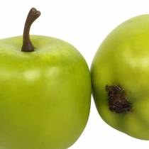 Dekoratív mini alma zöld-sárga mű H4,3cm Ø3,6cm 24db