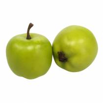 Dekoratív mini alma zöld-sárga mű H4,3cm Ø3,6cm 24db