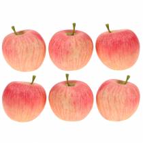 Dekoratív alma rózsaszín, sárga Real-Touch 6,5cm 6db