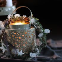 tételeket Műfüzér matt vörösfenyő dekoráció fehér szürke 170cm