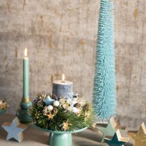 tételeket Műfenyő, díszfa, finom dizájn, fa talppal, 80 cm