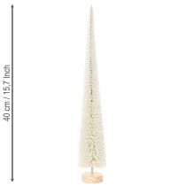 tételeket Dekoratív karácsonyfa fa talppal téli dekorációhoz, 40 cm, 3 darab