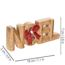 tételeket Noel felirat masnival, karácsonyi dekoráció, 18cm