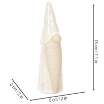 tételeket Dekoratív törpe figura, világos kerámia, skandináv stílusú, 18 cm, 3 darabos