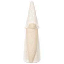 tételeket Dekoratív törpe figura, világos kerámia, skandináv stílusú, 18 cm, 3 darabos