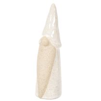 tételeket Dekoratív törpe figura, világos kerámia, skandináv stílusú, 18 cm, 3 darabos