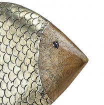 tételeket Fa fém dekoratív hal tengeri sárgaréz 33x11,5x37cm
