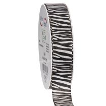 tételeket Ajándék szalag zebra mintával, 25 mm széles, 20 m hosszú