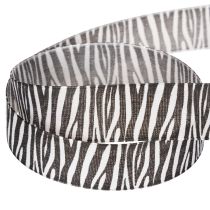 tételeket Ajándék szalag zebra mintával, 25 mm széles, 20 m hosszú