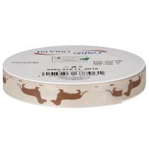 tételeket Ajándék szalag tacskó motívummal barkácsoláshoz és kézműveskedéshez, 15mm x 18m