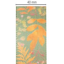 tételeket Dekoratív szalag levél motívummal, őszi dekoráció, 40mm x 15m