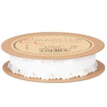 tételeket Dekoratív fehér szalag szívekkel kreatív kézműves ötletekhez, 20mm x 15m