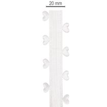 tételeket Dekoratív fehér szalag szívekkel kreatív kézműves ötletekhez, 20mm x 15m
