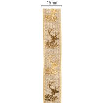 tételeket Dekoratív szalag, szarvas mintával, karácsonyi szalag, 15mm x 15m